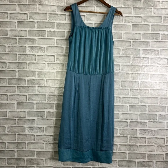 audrey midi dress Toccin Women's Audrey Asymmetrical Draped Midi Dress / Size - 4 / Spritz